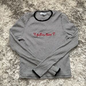 Topshop Black and White Striped Top